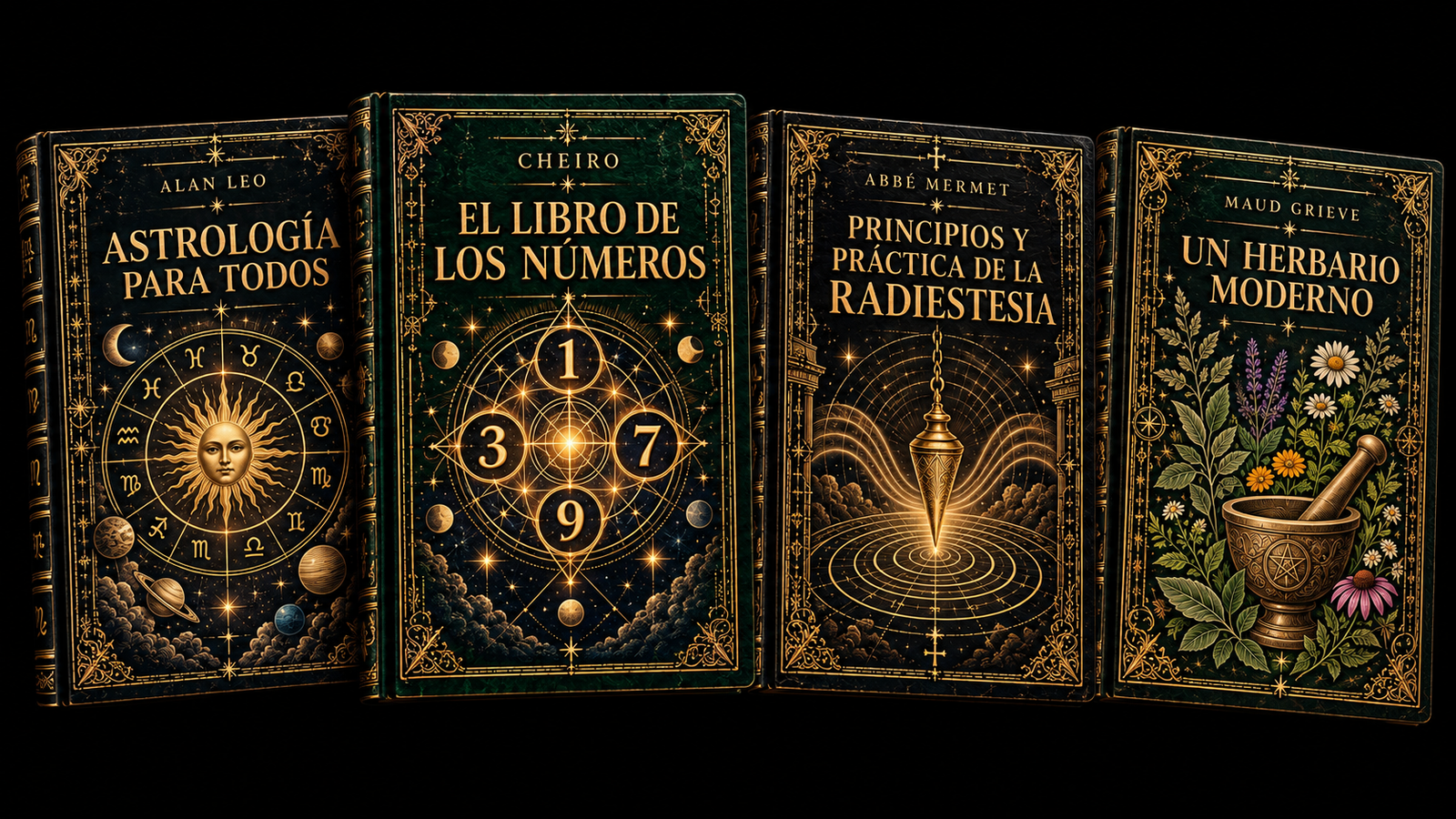 Libros de astrología, numerología, radiestesia y herboristería